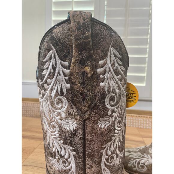 Corral Womens Distressed Filigree Embroidery Western Boots Size 9 NWT Square Toe - Picture 5 of 15
